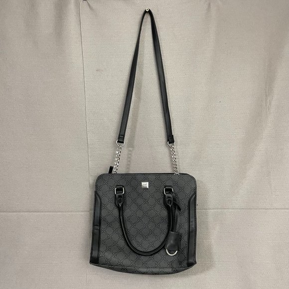Nine West Handbag / Purse‎ - Chain Strap Black Flat Bottom Bag - Picture 1 of 11